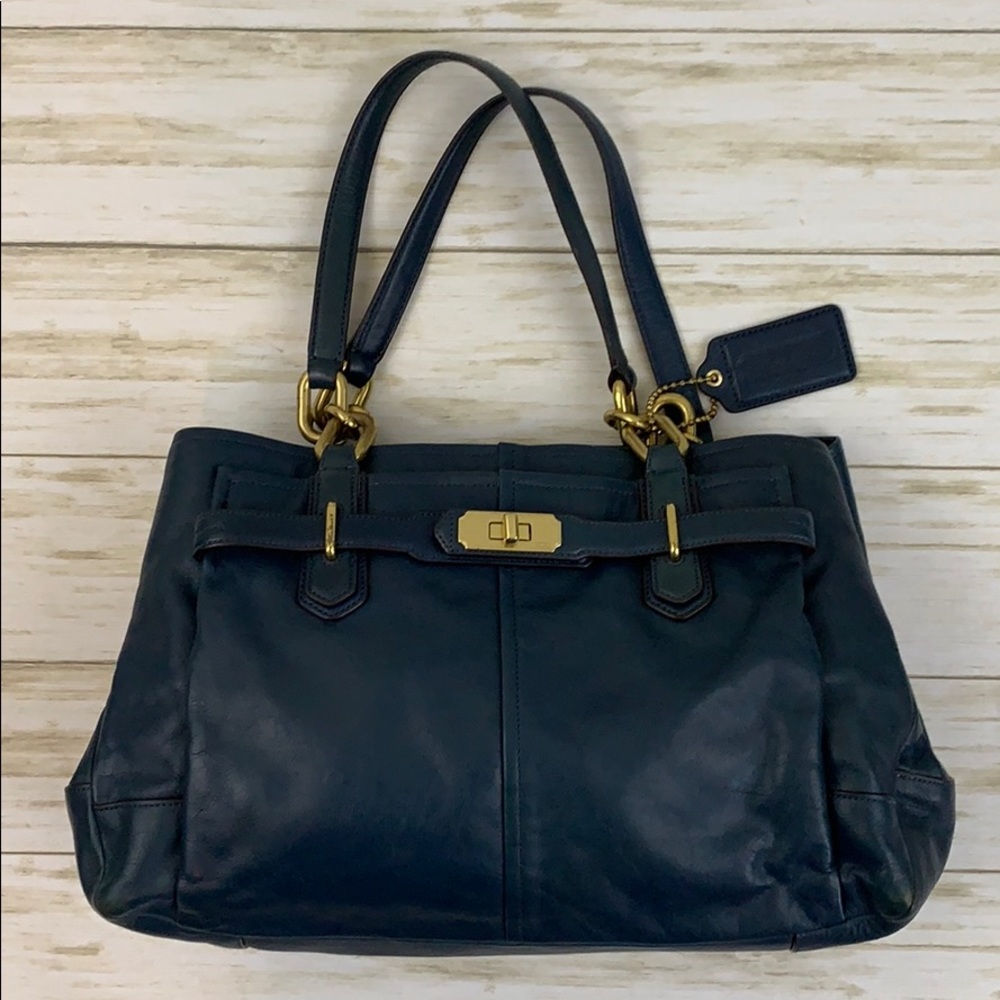 Coach Blue Leather Handbag